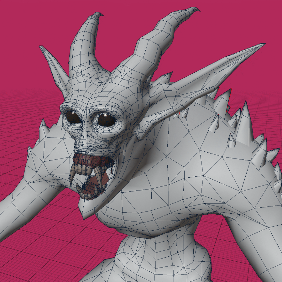 sbepii's tweet photo. wip gargoyle enemy 
my modeling tech is so messed up. it's all knife tool and manually pushing verts around.
#b3d #gamedev https://t.co/mMtxiciL1l