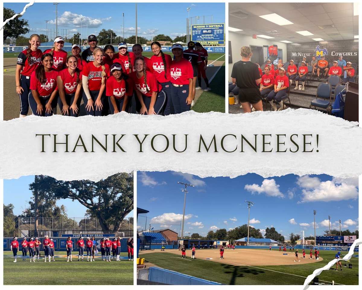TXBlazeGoldKTX's tweet photo. A huge THANK YOU to McNeese State University softball for hosting an amazing team camp this weekend! It was such a pleasure to learn from the best and compete in front of your staff! 🤩🔥#bBlaze #BGold  @McNeeseSoftball https://t.co/s2i3iwhWl2