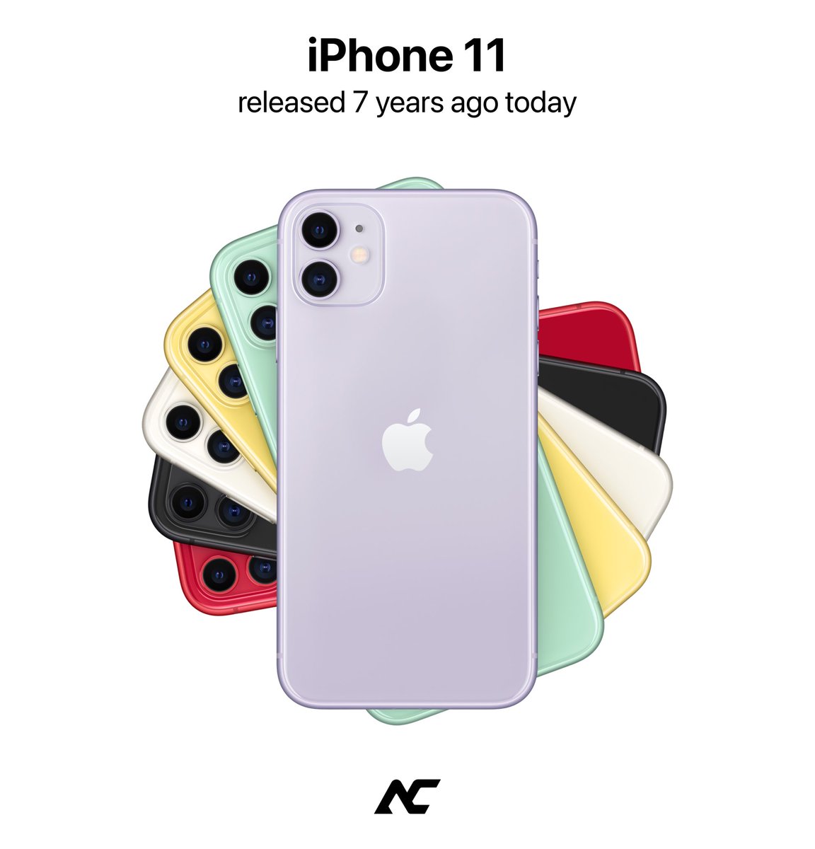 theapplecycle's tweet photo. 7 years ago today, Apple released the iPhone 11 lineup. https://t.co/7D7IEg7FQK