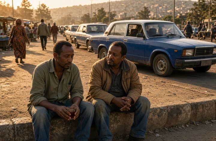 ToriAfrica11734's tweet photo. THE LETTER FROM ASMARA
A Story from Ethiopia

Chapter 7: The Song (2)

Yonas was leaning against his taxi at the stand near Meskel Square, drinking tea from a small glass, when Dawit walked up. For a moment, Yonas did not recognise him—the man approaching was thinner, dustier, and older in the eyes than the friend who had left three weeks earlier. Then his face broke open, and he crossed the distance in three strides and pulled Dawit into a hard embrace.

"Where have you been?" he demanded, holding him at arm's length. "No taxi, no phone, no word. I thought they had taken you somewhere and buried you."

Dawit told him. Not everything, but enough—the truck, the crossing, Selam, the house, the lemon tree, the letters. Yonas listened without interrupting, which was rare for him, and when Dawit finished, he shook his head slowly and said nothing for a long time.

They sat on the kerb beside the taxi stand, sharing a glass of tea, watching the city move around them. The afternoon traffic honked and crawled. Vendors called out their prices. Somewhere behind them, a radio was playing—an old Ethiopian song, slow and mournful, one Dawit had not heard in years.

He stopped mid-sentence. The melody was familiar in a way that reached past memory and into his body. Tesfaye used to hum it while he worked—at the table, in the yard, under the lemon tree. Dawit had forgotten it until this moment. Now it came back to him whole: the rise of the chorus, the break in the middle, the way his brother would tap the rhythm on his knee when he thought no one was watching.

He sat very still and listened to the whole song from beginning to end.

When it finished, Yonas looked at him and saw that his eyes were wet, and he did not make a joke of it. He simply refilled the glass of tea and set it in Dawit's hands.

"Your sister has been calling," Yonas said quietly. "Hanna. From Bahir Dar. She heard nothing from you for three weeks. She is angry. But she is also frightened."

Dawit nodded slowly, still hearing the song in his head. He had not thought of Hanna in weeks—his younger sister, married, settled, with her own life and her own opinions. He had not told her about the letter. He had not told her anything.

"I will go to her," he said. "Tomorrow. She should not hear this from anyone but me."

Continued in the next post