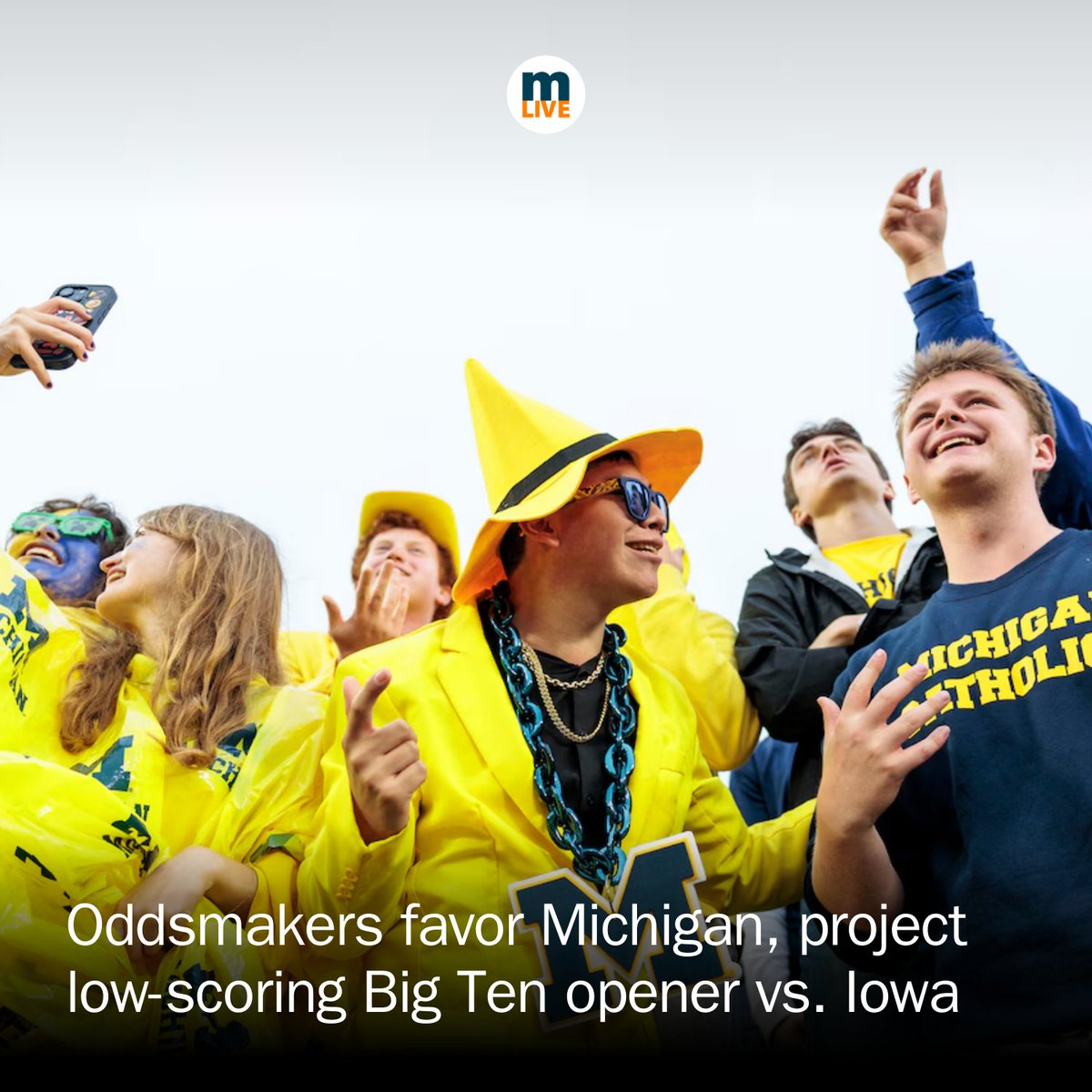 MLiveSports's tweet photo. The Wolverines are short favorites for Saturday's game in Ann Arbor, with the total the lowest of the season for both teams. https://t.co/o3AwcNz4od https://t.co/bSpXZpyEA8