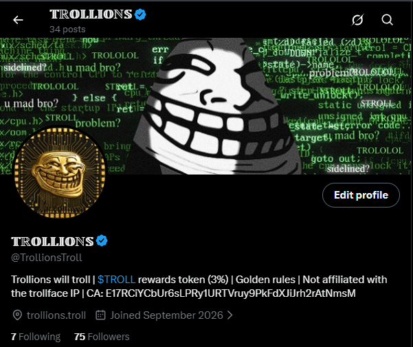 TrollionsTroll's tweet photo. @X account verification done. https://t.co/Gn9sUxrysf