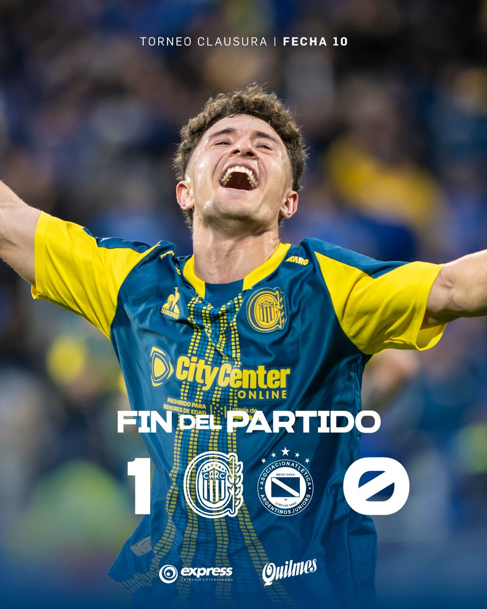 RosarioCentral's tweet photo. 😁  ¡FINAAAAAAAAAAAAAAAL DEL PARTIDO! ¡GANÓ CEEEEEEEEEEEEEEEEEEENTRAAAAAAAAAAAAL!

⚽️ Ignacio Ovando 

#RosarioCentral 1-0 Argentinos Jrs.

¡ENAMORADO ESTOY, DE ESTOS DOS COLORES! 😍💛💙 https://t.co/5WVjW2zu4x