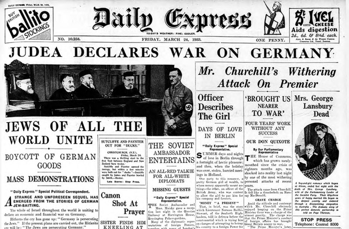 buckleycarlson's tweet photo. Judea declares war... https://t.co/i2JtnyQlkO