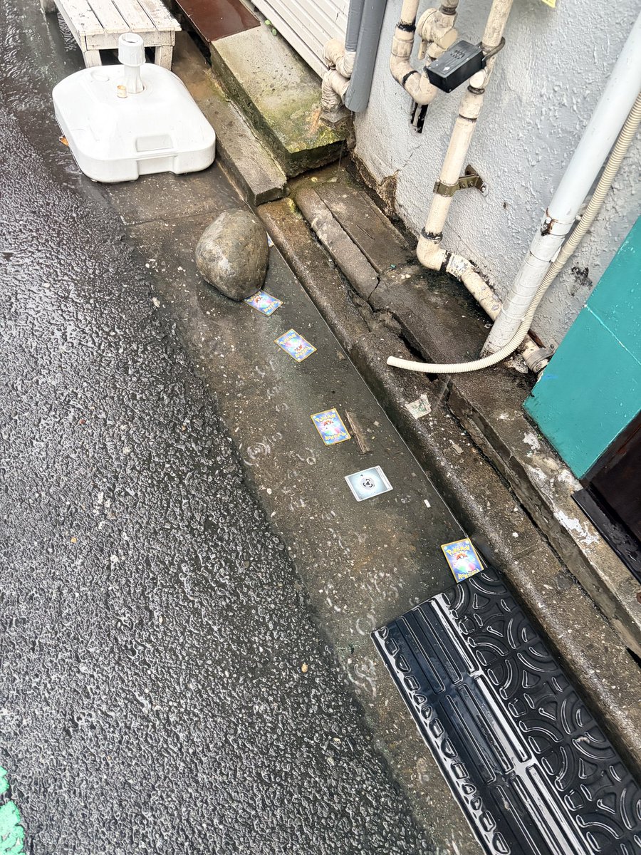 lu1_shikoten's tweet photo. ありえんすぎ見て😭😭😭お店の前に大量のポケカが捨てられてたんやけどこの子達って価値がなくて捨てられたってこと？金儲けのために買われて？は~ありえん😭😭😭資源も無駄だけど掃除する人のことも考えてなくてなに😭😭😭そして捨てられたポケモンの気持ち考えて😭😭😭#ポケカ #転売ヤー https://t.co/fwr3ssSFuH