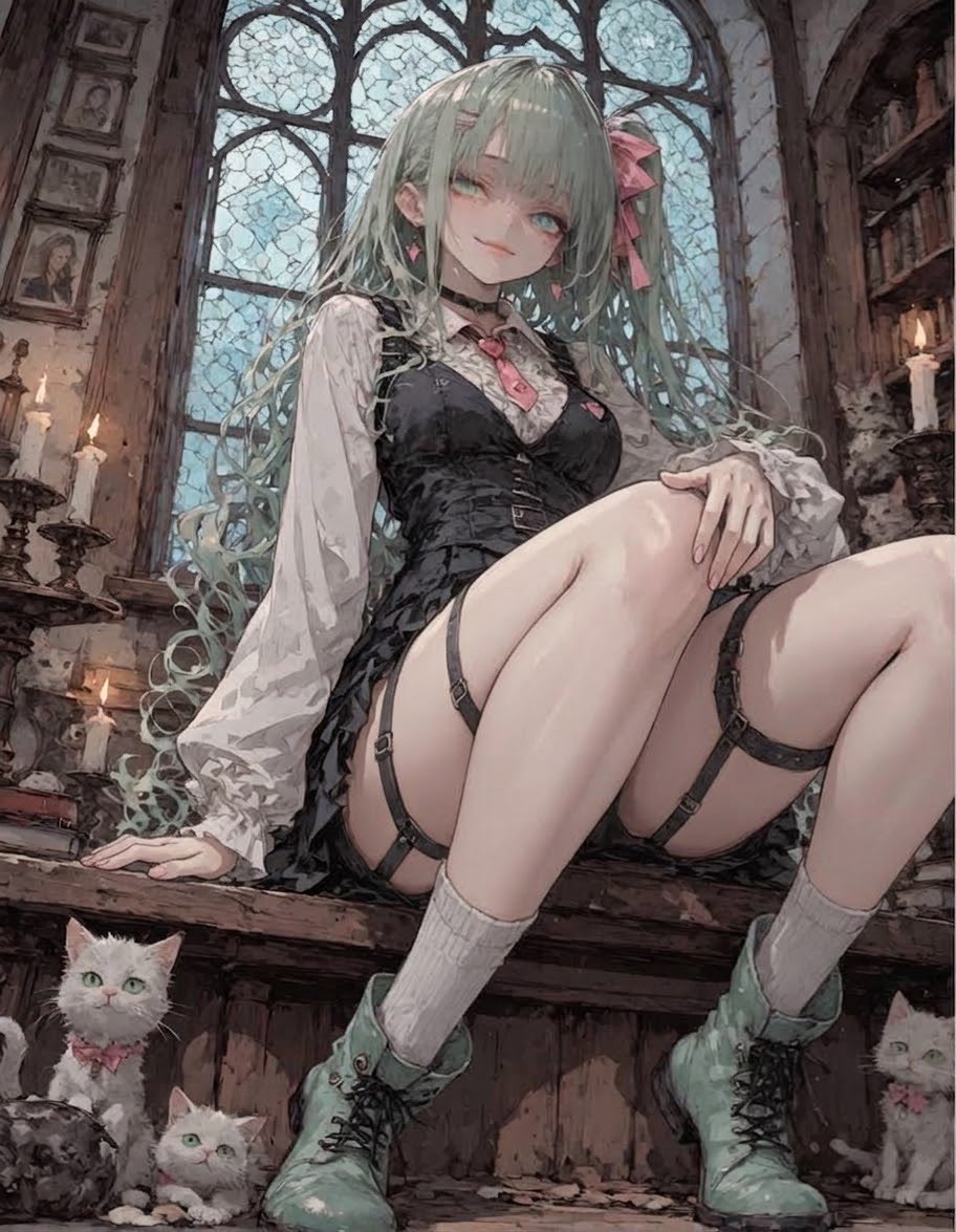 radio_BlauDolch's tweet photo. 冒険者の女の子は、椅子に腰掛けながら外を眺めて、ふっと笑った。

「凄い嵐だね🌀」

「こんな時は……無理して冒険に出るより、お部屋でゆっくりが基本じゃない？」

足元の猫たちを眺めながら、のんびり紅茶でも飲むことにしたようだ☕🐈‍⬛

「嵐が過ぎるまで、今日は休憩～♪」
#AIイラスト　#AIart https://t.co/Pa7qWYmpVX