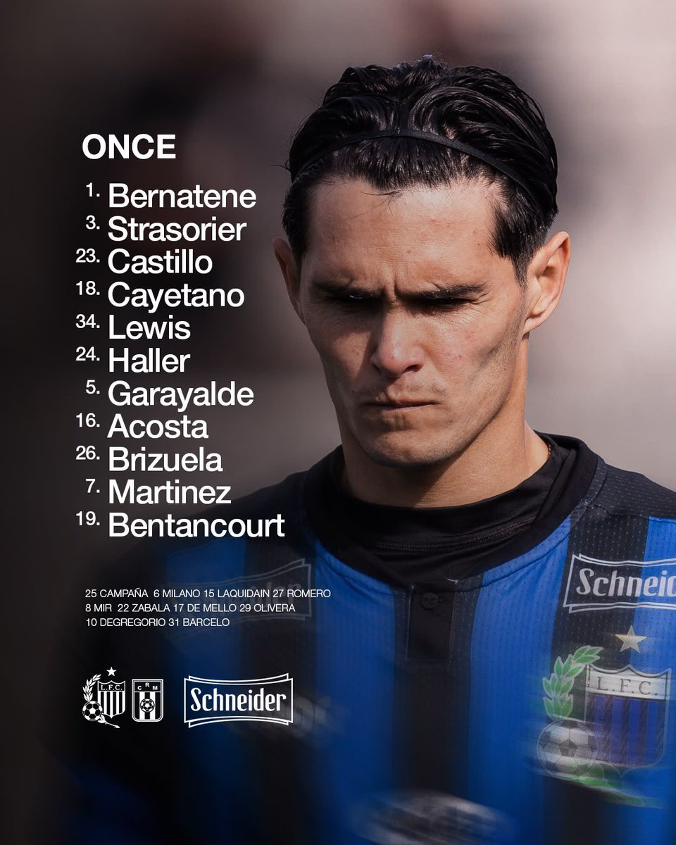 LiverpoolFC1915's tweet photo. ⚫️🔵 ¡EL ONCE! 

Así juega Liverpool ante Racing en el Parque Viera. https://t.co/qvwMkqv1UG