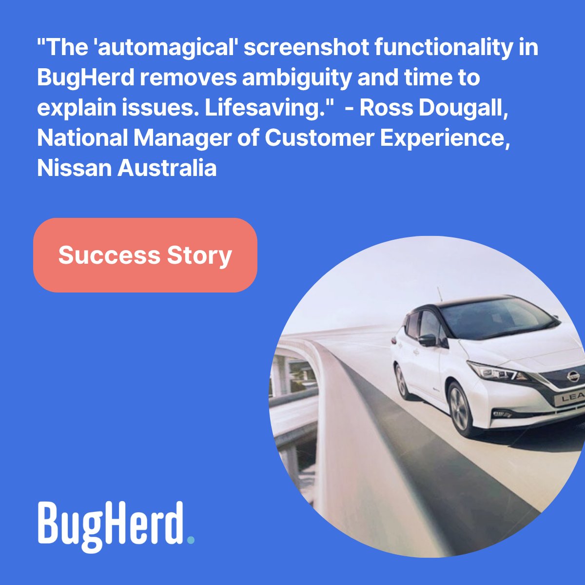 bugherd's tweet photo. Nissan Australia went from email trails, Jira tickets, and screenshots scribbled on in Microsoft Paint - to reporting and fixing website issues in minutes, not days.
"Lifesaving." - Ross Dougall, Nissan Australia
https://t.co/fjXtzbT58b
#CustomerStory #BugHerd #NissanAustralia https://t.co/aoQquuD1iC
