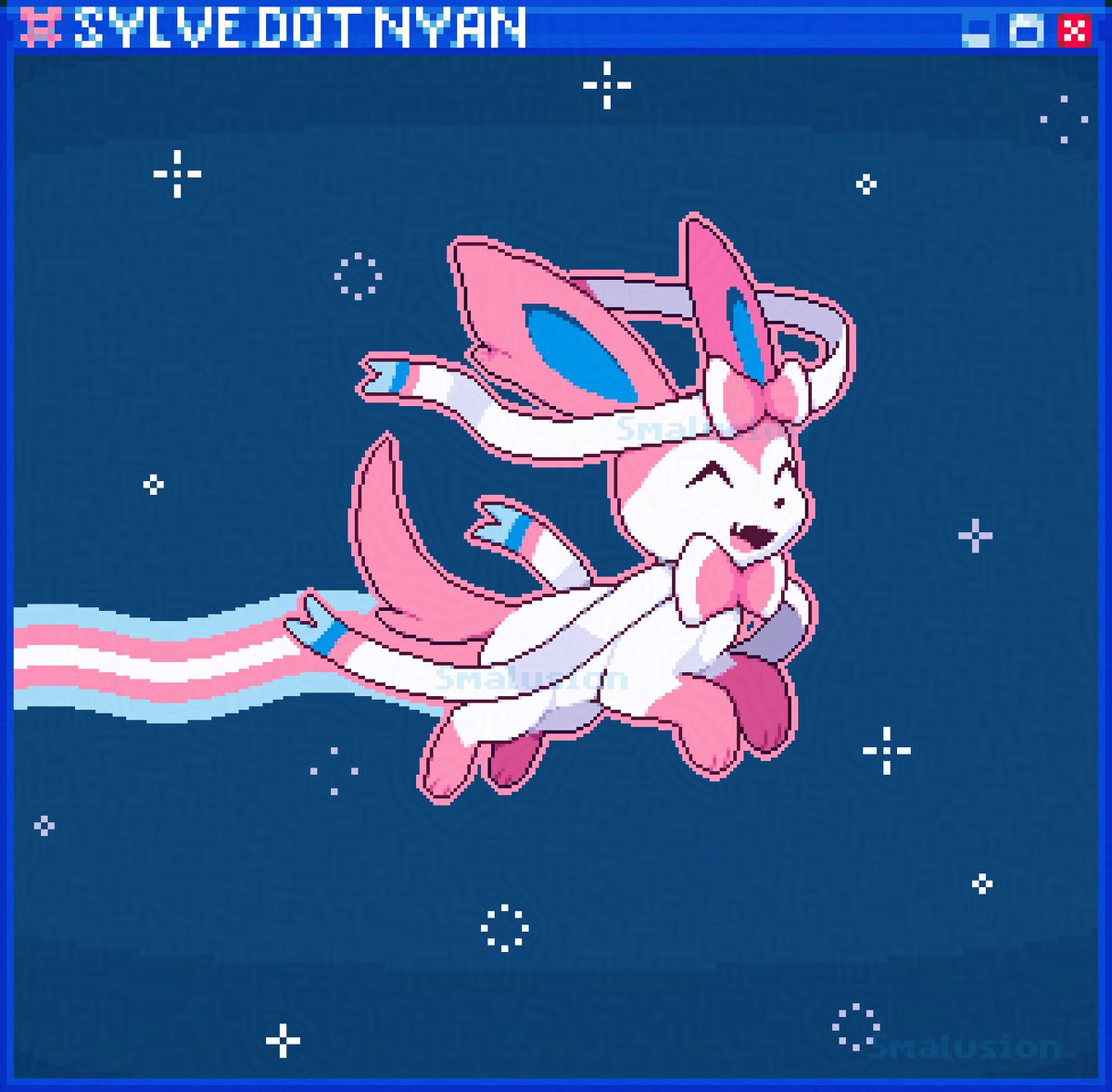 Smalusion's tweet photo. nyan cat has been around for 15 years isn't that crazy #sylveon https://t.co/DS0ucAT9IT
