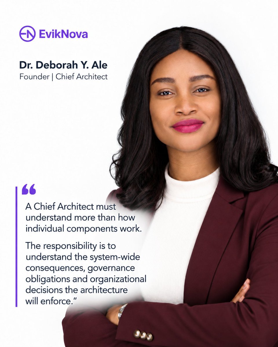drdeborahyale's tweet photo. A component can work exactly as designed and still create the wrong outcome for the wider system.

Architecture has to account for what happens when technology meets people, processes, governance and organisational decisions.

That is where the real consequences appear.

Join the EvikNova Waitlist to Request Early Access.
https://t.co/qoBJ8podRF

#EvikNova #BusinessArchitecture #AIGovernance #AIWorkforce