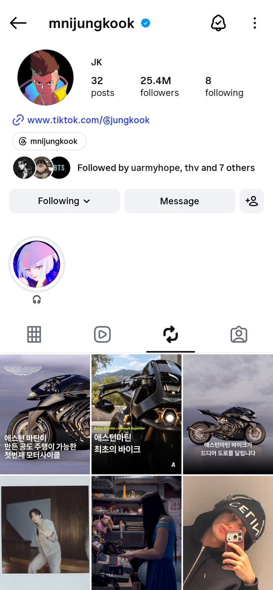 belovedeuphoria's tweet photo. jungkook getting fully into calvin klein ambassador and biker mode with his insta reposts as soon as he got back to korea 😭 

(he reposted 3 posts about aston martin's new bike in collaboration with brough superior. guess we are looking at his next bike? #interesting) https://t.co/a6Zkl1jZv1