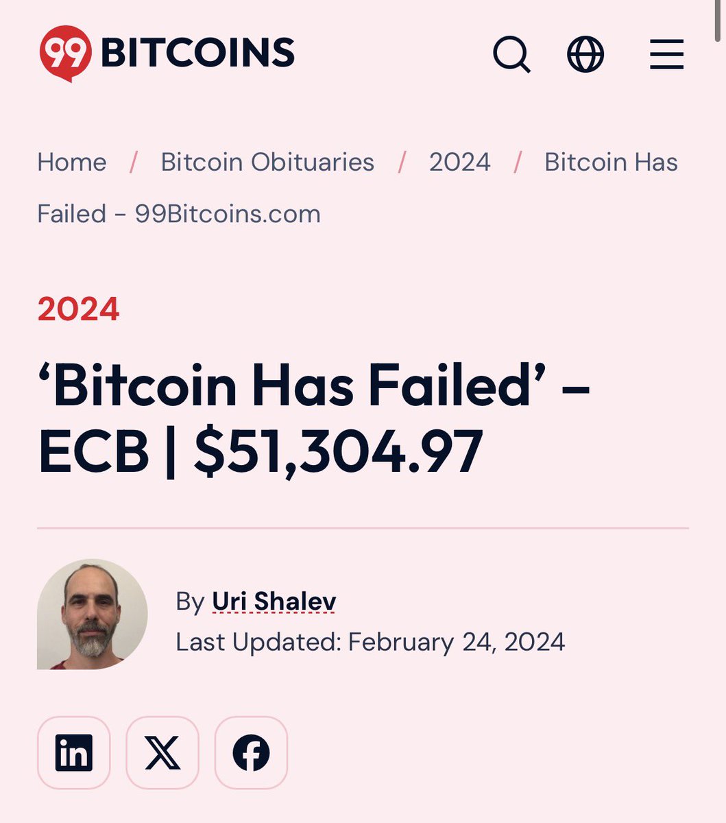 rbangzz_'s tweet photo. “Bitcoin has died 477 times”
Yet, it still lives on. 
People doubted Bitcoin can be a future currency. Since it’s price at $0.23! Even now, after Bitcoin has done so well, people don’t start to believe.
This is the reason why you shouldn’t listen to others. Make up your own mind. https://t.co/1jEAjp6u6k