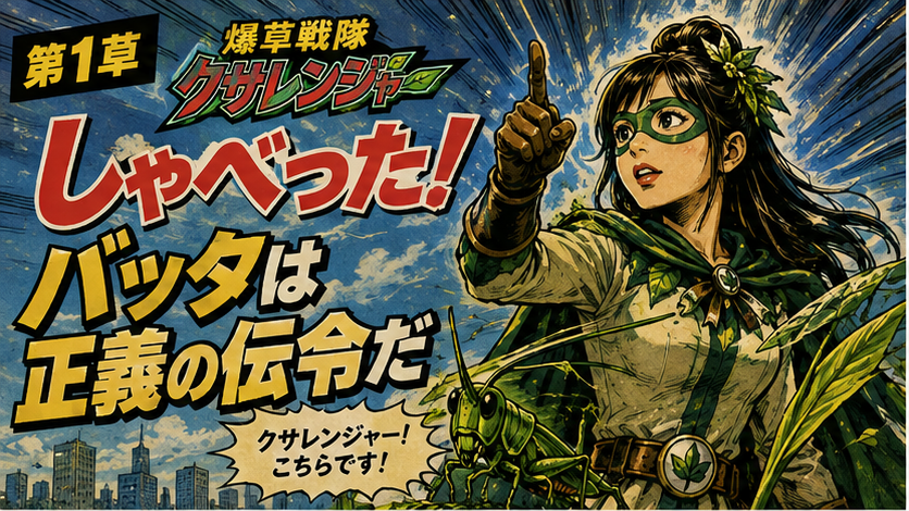 SGM_SUCCESS's tweet photo. 📻ＳＧＭラジオ情報📻

『爆草戦隊クサレンジャー第1草』

#端らじ 第17回より、
生朗読したものをMAした
新感覚朗読劇エンタメ紙芝居！

一草たりとも見逃すなッ！！

🦗声出演
三好りえ
みけれいこ

視聴前にXフォローとCH登録お願いしますっ🐝

⏬動画URL⏬
https://t.co/9PGaAwUUFZ

#SGMラジオ https://t.co/XNmLVRIAFV