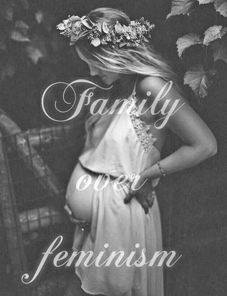 NatWomensLeague's tweet photo. Family Over Feminism. https://t.co/C9QYowfOTH