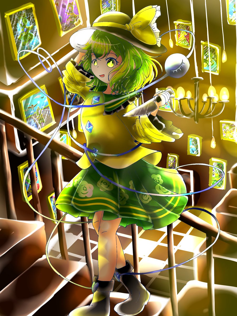 komainu2409's tweet photo. こいしちゃん〜！
なんかかっこいい…。
後ろの額縁に入ってるのは、
自分のイラストです〜。いい感じ！
 #東方Project #古明地こいし https://t.co/OAwWZE46nH