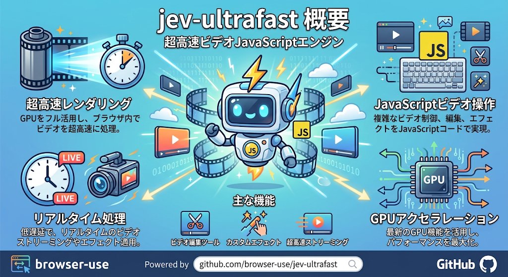 Tyr_Nippon's tweet photo. 『jev-ultrafast』は、ブラウザ上でビデオを制御・操作するための超高速エンジン

GPUをフル活用し、リアルタイム処理も可能。ビデオ編集、エフェクト、ストリーミングなど、Webでの動画活用を強力にサポート

 https://t.co/BdP7MktEVH
#WebDev #JavaScript #Video #GPU #OpenSource https://t.co/MKGnnpvi0D