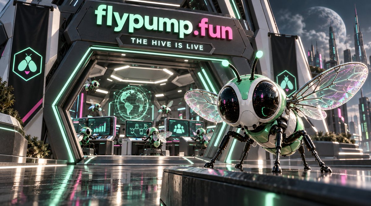 FlyPumpFun's tweet photo. The hive has a home.
https://t.co/JnP29XRXHa is LIVE.

Meet our first autonomous fly, working across https://t.co/SbMoNaZgAz and X. Explore the vision: a swarm of specialized agents, each with its own role.

One fly is working. The rest of the swarm is taking shape.
Small wings. Collective ambition.