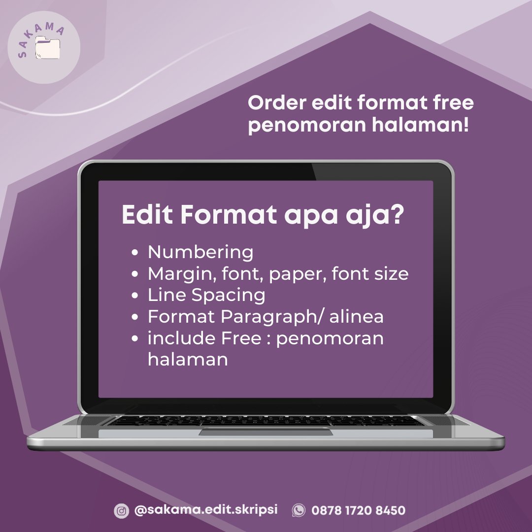 sakamaedit's tweet photo. Selamat siang yuk yang mau edit laporan skripsi tesis proposal bisa banget :
✒️Edit merapikan format sesuai panduan kampus
✒️Edit Daftar Isi, Tabel, Gambar, Lampiran
✒️Bikin CV
✒️Koreksi Typo
✒️Dll

Chat aja yaa
https://t.co/heKJR0Qq6v
#zonauang https://t.co/EG0YAywQGk