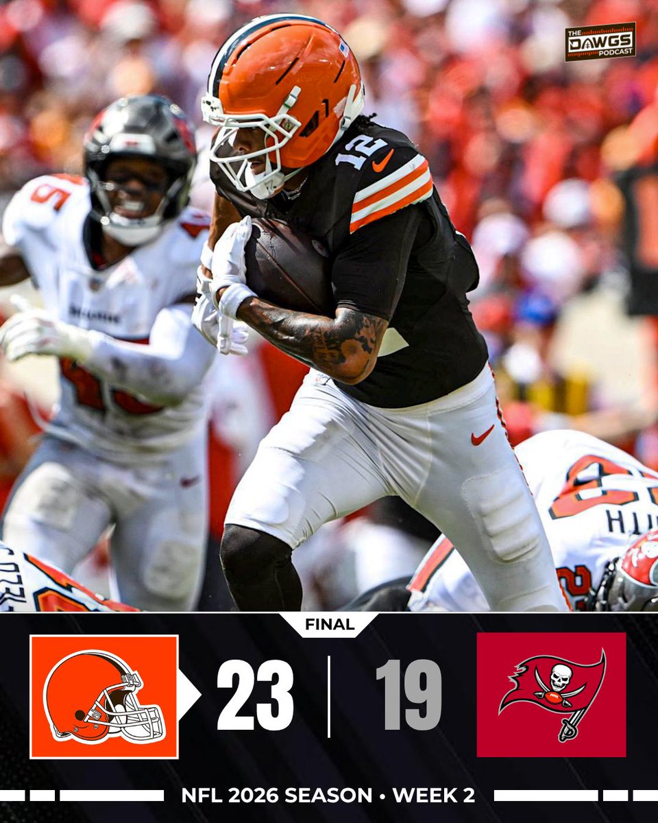 thedawgspodcast's tweet photo. BROWNS WIN 23-19 https://t.co/D3XHLKYnxs