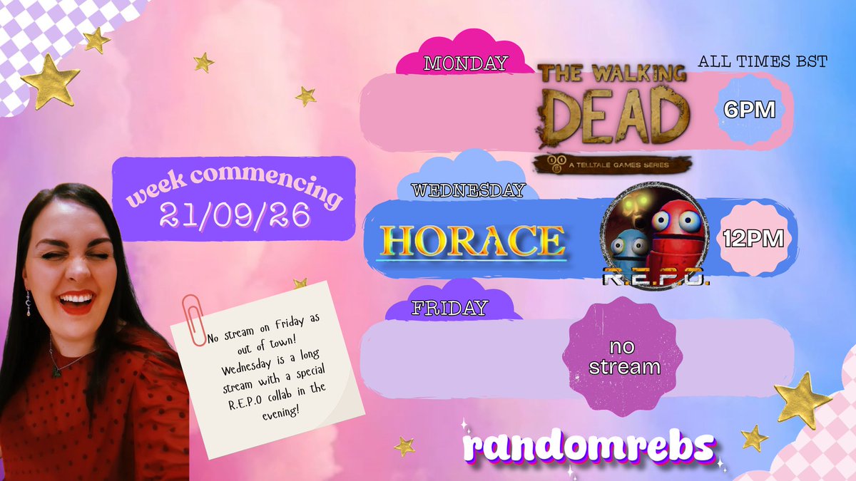 randomrebs's tweet photo. The week ahead on https://t.co/YFEkWxTAJZ 

Thank you for an incredible week, and I'll see you tomorrow! 💕 https://t.co/B22LCiglSo