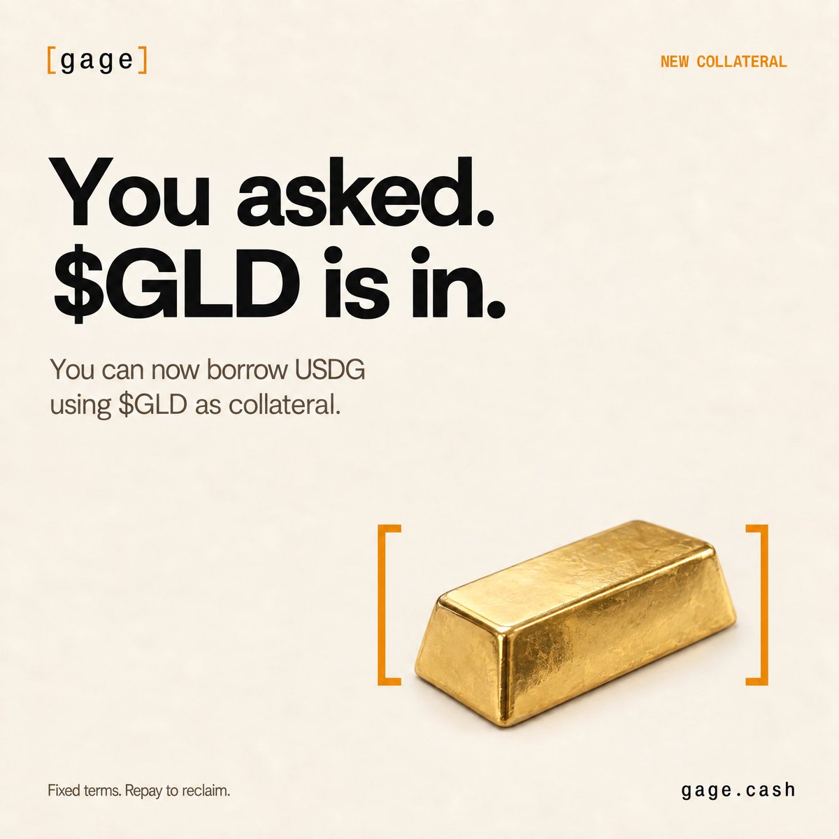 gagedotcash's tweet photo. We have added $GLD, $SLV and $USO as collateral options on https://t.co/PZEy0zD8VF

This marks our entry in the commodities market! They are currently under the stocks category but will be moved to their own category in the future. https://t.co/crdcSuojm2