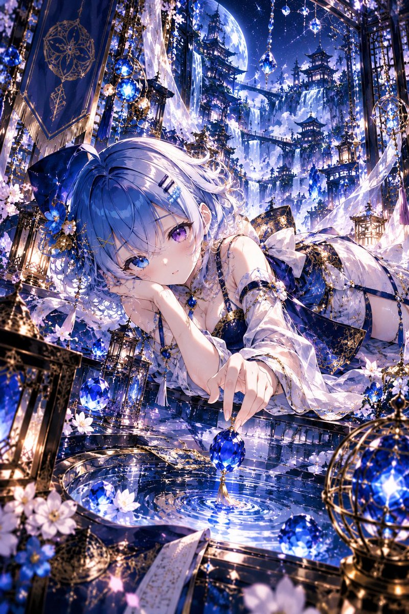 sayamirage's tweet photo. #サファイア色のセカイ
今日はオリエンタルな要素を加えてデザインしてみました
世界を魅せるイラストも作りたかったので、キャラの描写も分けて作ってみました

 #サヤアート https://t.co/HAclgDL1GK