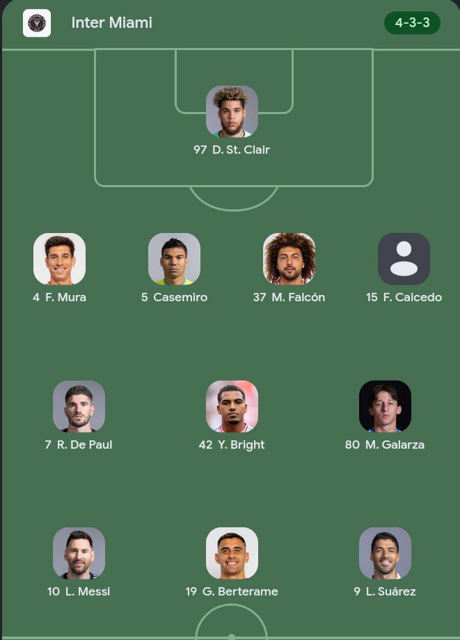MCFCAla's tweet photo. Inter Miami lineup against San Diego. https://t.co/cNlvHiHehT