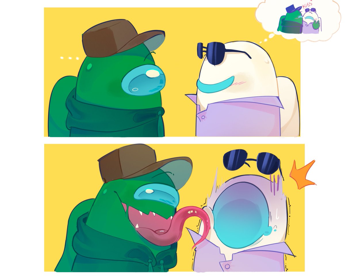 YuvneiShey's tweet photo. Idk
 White  wanted a kiss, they got it but not the way they expected, idk.
#Amongusshow  #AmongUsfanart  #AmongUs #amongusshowfanart 
 #paidintern https://t.co/d0ZBQeeRoH