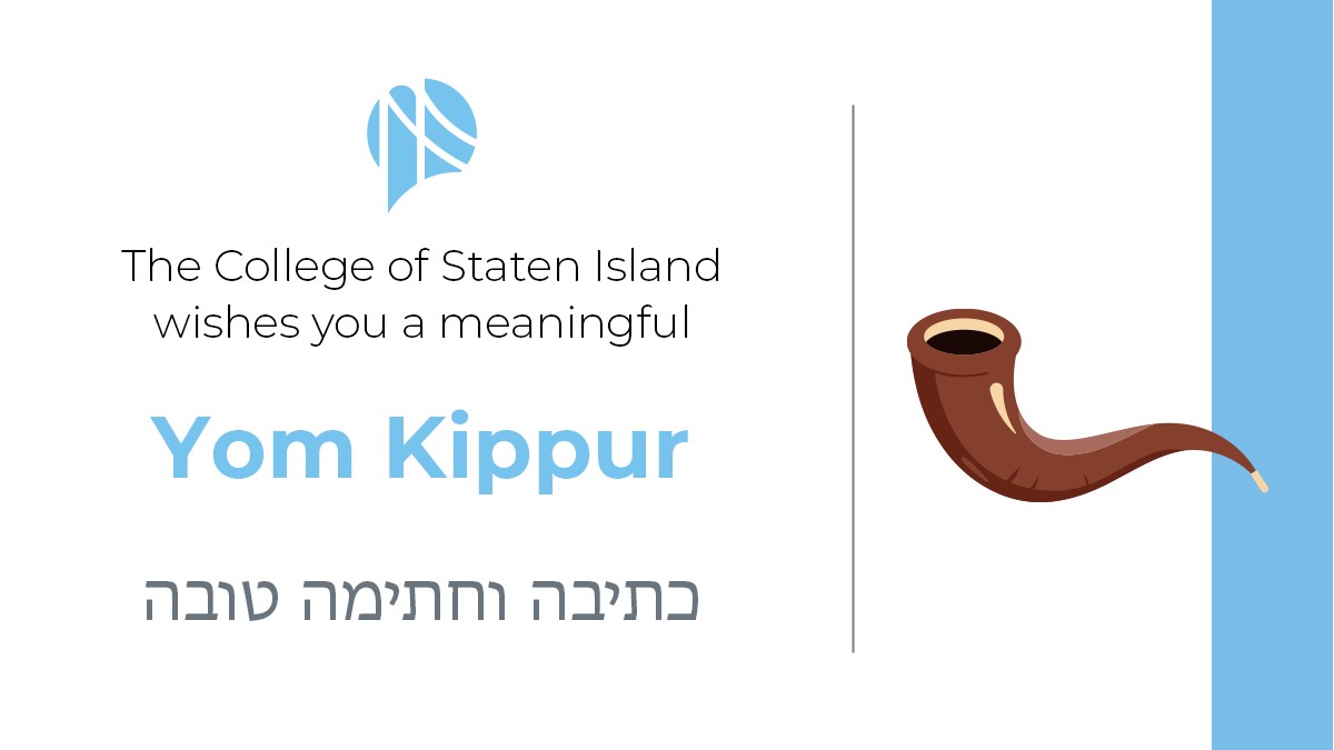 csinews's tweet photo. The College of Staten Island wishes our Jewish community a meaningful and peaceful Yom Kippur. May this Day of Atonement bring reflection, renewal, and peace to all who observe. G’mar Chatimah Tovah.
#WeAreCSI https://t.co/wP5WoBJbKS