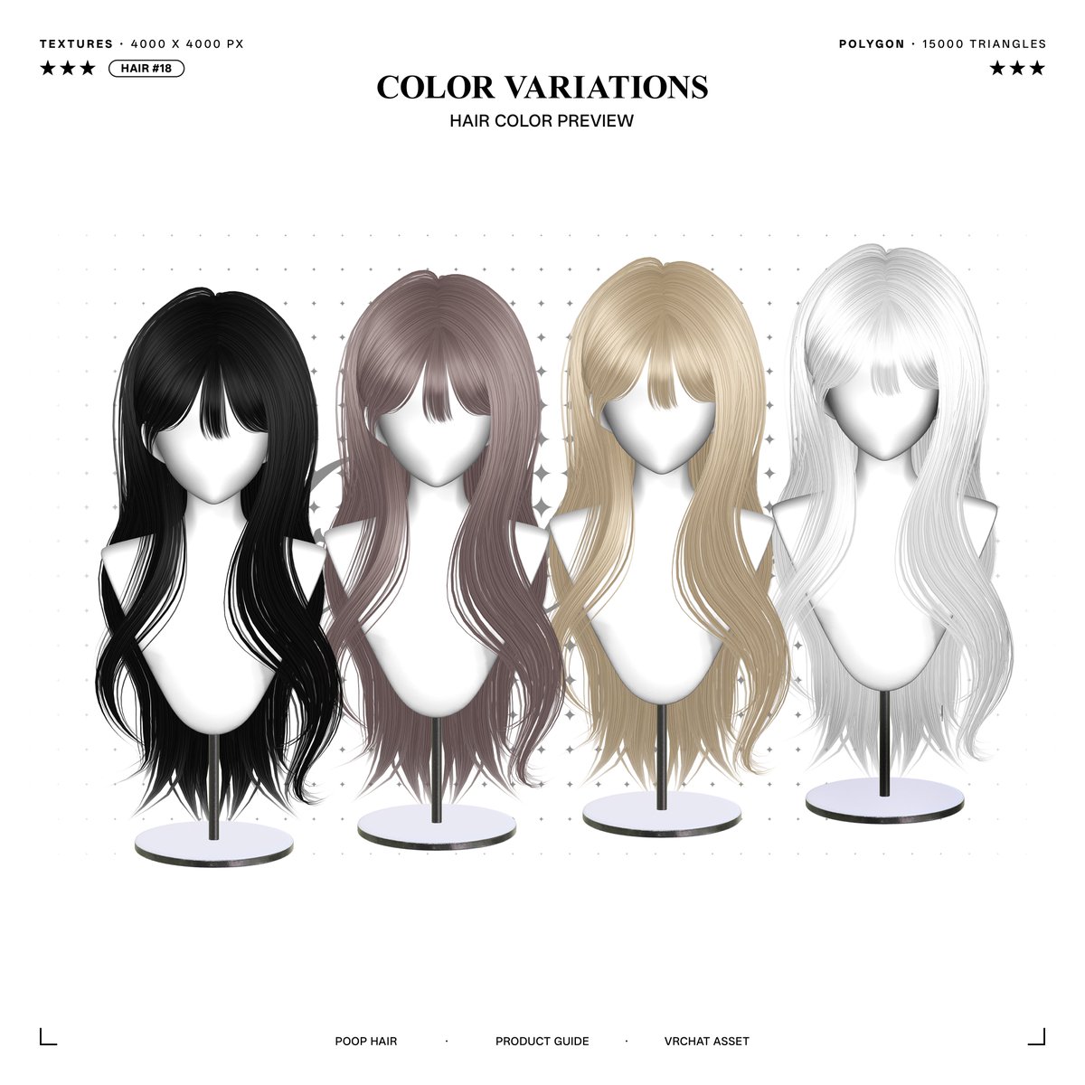 Poop_vrc_'s tweet photo. 【7 Avatars】 HAIR 18

🎉 期間限定・24時間無料配布 🎉

この度、2,000フォロワーを達成し、
そしてPOOP BOOTHを運営して1周年を迎えることができましたので、
感謝の気持ちを込めて、HAIR 18を24時間限定で無料配布します！

この機会にぜひたくさんダウンロードしていってください！！

これからも頑張って可愛いヘアをたくさん作っていきますので、ぜひ楽しみにしていてください！！
これからも皆さんに素敵なものをお届けできるよう頑張ります！！

いつも応援してくださって、一緒に活動を続けてくださって、本当にありがとうございます！

BOOTH：https://t.co/iCTiWdZ0G2

#VRC #VRChat #Poop_booth