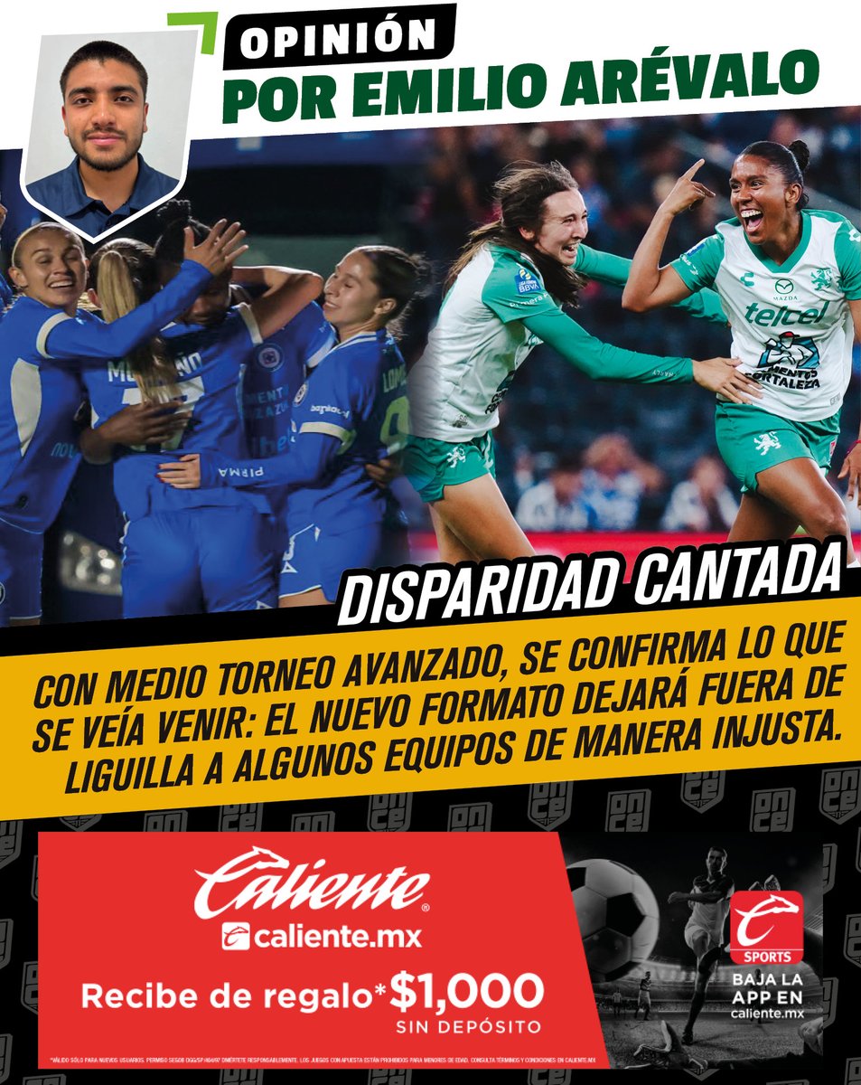 oncediariomx's tweet photo. ✍️ #LaOpinión | DISPARIDAD CANTADA

El nuevo formato de competencia de la Liga Femenil fue un retroceso en vez de una evolución. Para sorpresa solo de quienes no recuerdan cuando el futbol mexicano se jugaba a Fase de Grupos, el sistema ya comenzó a arrojar una disparidad que estaba cantada desde que se anunció que para el Apertura 2026 los equipos se iban a dividir en dos sectores integrados por nueve escuadras.

Y sí, el discurso de que se hizo con la finalidad de eliminar las jornadas dobles y darle mayor tiempo de recuperación a las jugadoras entre un partido y otro está bien, pero cuando se voltean a ver las tablas y encontramos a Cruz Azul y León con 12 puntos fuera de los puestos de Liguilla, mientras Pumas con las mismas unidades y un juego más está entre los primeros cuatro de su sector, es porque la planeación no fue adecuada.

¿Se trataba de fomentar el crecimiento? Los resultados arrojan lo contrario. En este ejemplo, cuando a las de la UNAM les toque medirse contra rivales del otro grupo que les sacan el doble de puntos, otra derrota sería alarmante. Sin embargo, esta nueva modalidad les permite recuperar el terreno perdido en su sector si registran otra victoria.

En el Grupo A la competencia es feroz, con Toluca y Juárez apenas clasificados con más de 15 puntos, mientras que en el otro Pachuca aún tiene muy buenas chances de pasar pese a su pobre torneo.

Para mí, solo era necesario hacerle un ajuste al formato anterior. Durante gran parte del torneo, la Liga Femenil no se iba a empalmar con otra competencia y las fechas FIFA no iban a desaparecer. Entonces, ¿por qué implementar una formato de torneo que fomenta la disparidad?

Al final, si se hace el ejercicio de cómo estaría la tabla con el formato anterior, los primeros lugares tendrían la misma tendencia. América, Rayadas, Tigres, Toluca y Juárez ocuparían los primeros cinco puestos, mientras Guadalajara, San Luis, Cruz Azul y León se estarían peleando los lugares restantes. Dos de ellos, gracias a las reglas actuales, ni siquiera están dentro de la zona de clasificación.

Queda poco menos de la mitad del torneo por delante, pero luce complicado que los equipos que más puntos hagan a lo largo de las 14 jornadas sean los que disputen la Fase Final. ¿Decisión acertada? Desde mi punto de vista, está muy lejos de serlo.

El sistema no es claro ni siquiera para las jugadoras, la diferencia entre planteles es demasiada y, en más de una ocasión, se le quitará la oportunidad de pelear por el campeonato a un equipo que lo merezca.