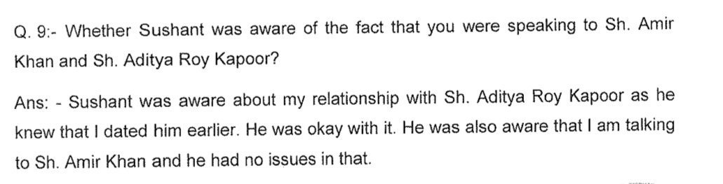 ssr4_ever's tweet photo. @rytzrahul @YouTube @CBIHeadquarters @Copsview CBI didn't ask chudail on why she wanted to meet Am!r Khan, nor why he called Chudail to his home on 7 Jun? She clearly didn' tell SSR abt it and as per her statement, she couldn't go since SSR's vehicle/ driver weren't available.  CBI didn't cross Q her or Am!r Khan. Why? https://t.co/ryWtc2tyQf
