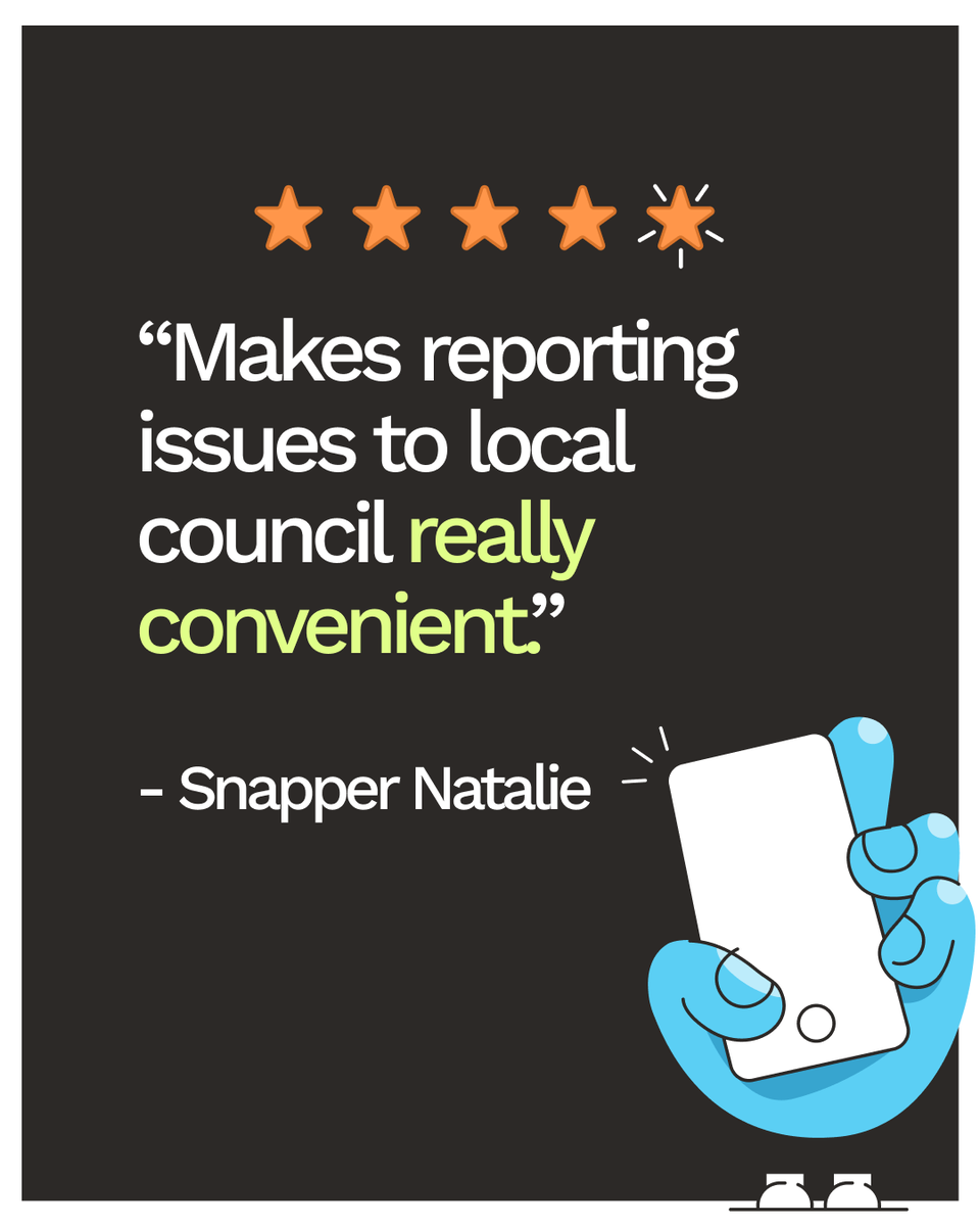 SnapSendSolve's tweet photo. Reporting an issue to your local council shouldn't feel like a chore, and Snapper Natalie agrees ✨

No more hunting for the right phone number, sitting on hold, or filling out a clunky online form.

Convenience is kind of our whole thing.

#SnapperStories #EasyReporting https://t.co/EgBSsBzm24