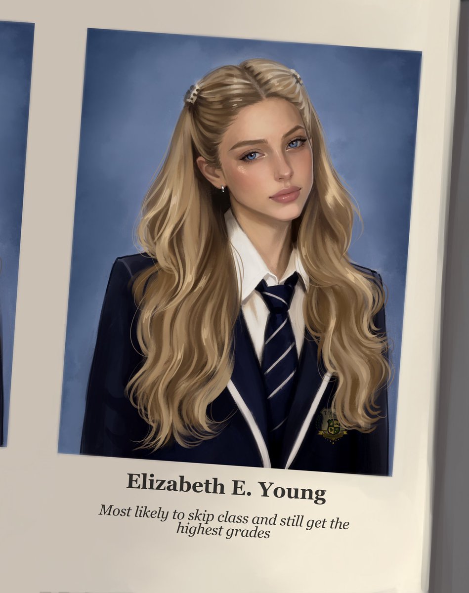 lizziecoven's tweet photo. There wasn’t a girl at this school who could hold a candle to Liz, and even if there were, I still wouldn’t be swayed because Lizzie’s looks weren’t what had me locked down. It was her.

My Beauty &amp; Brains ꨄ︎

— Lizzie Young ❤︎⁠
art by @pauxzn commissioned by me https://t.co/bGRPikkrin