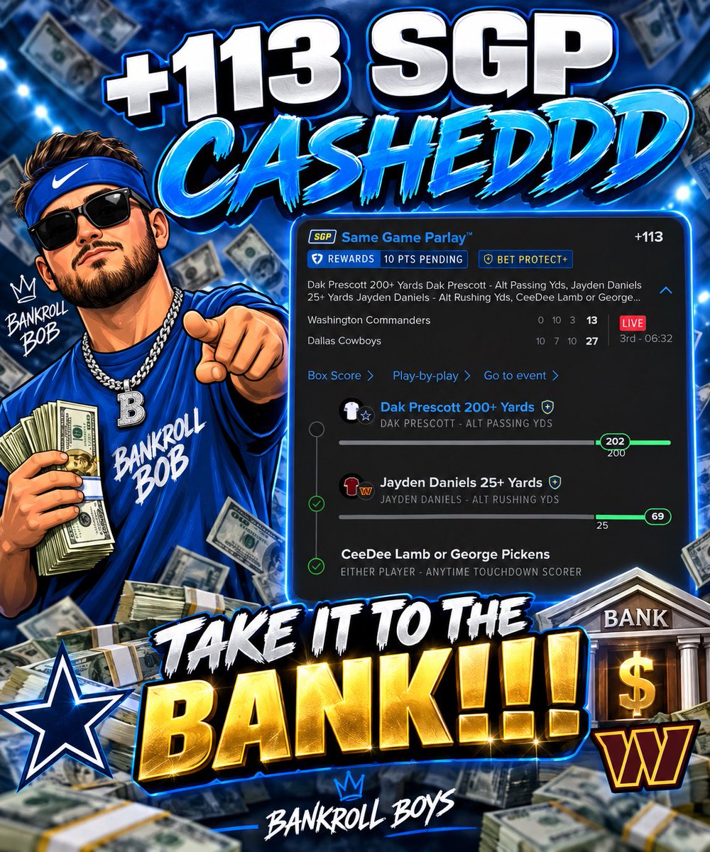 swvamtb's tweet photo. 🚨+113 SGP CASHED!!!🚨
Take it to the bank!!! 🏦🏦🏦 https://t.co/o2smRZpO6X