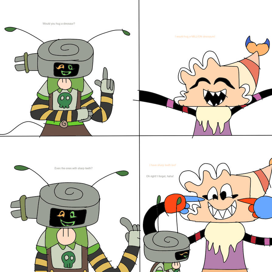 MrDrizzile's tweet photo. Gonna showcase how the dialogue between my Luna's World OCs could turn out.

It seems that Plug still forgot that Prawn has sharp teeth. Like parents, like children, indeed. https://t.co/zeuJGdHZcT