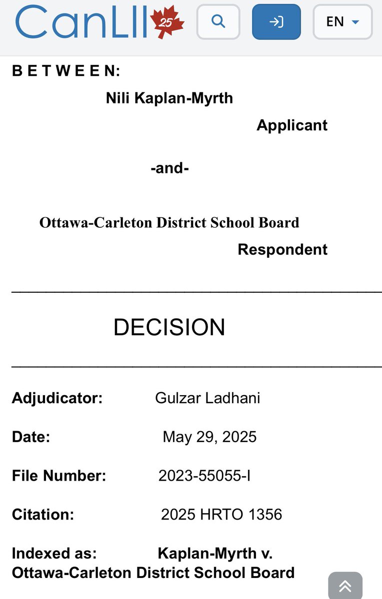 canmericanized's tweet photo. To be clear @NightShiftMD, your litigious profiteering friend Nili lost BOTH cases w/Ontario Divisional Court &amp; Human Rights Tribunal of Ontario. Lost her bid for OMA President. 

HRTO case was to sue the School Board for $50,000. Literally taking money intended for kids. Shame. https://t.co/VrlRgWDlMO