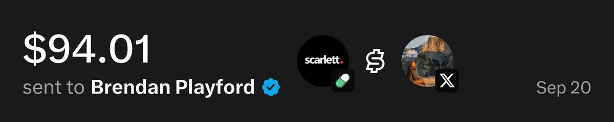 UsePaid's tweet photo. @brendanplayford $94.01 has been sent to you through X Money from @UsePaid trading fees https://t.co/O6yb4ycfzm