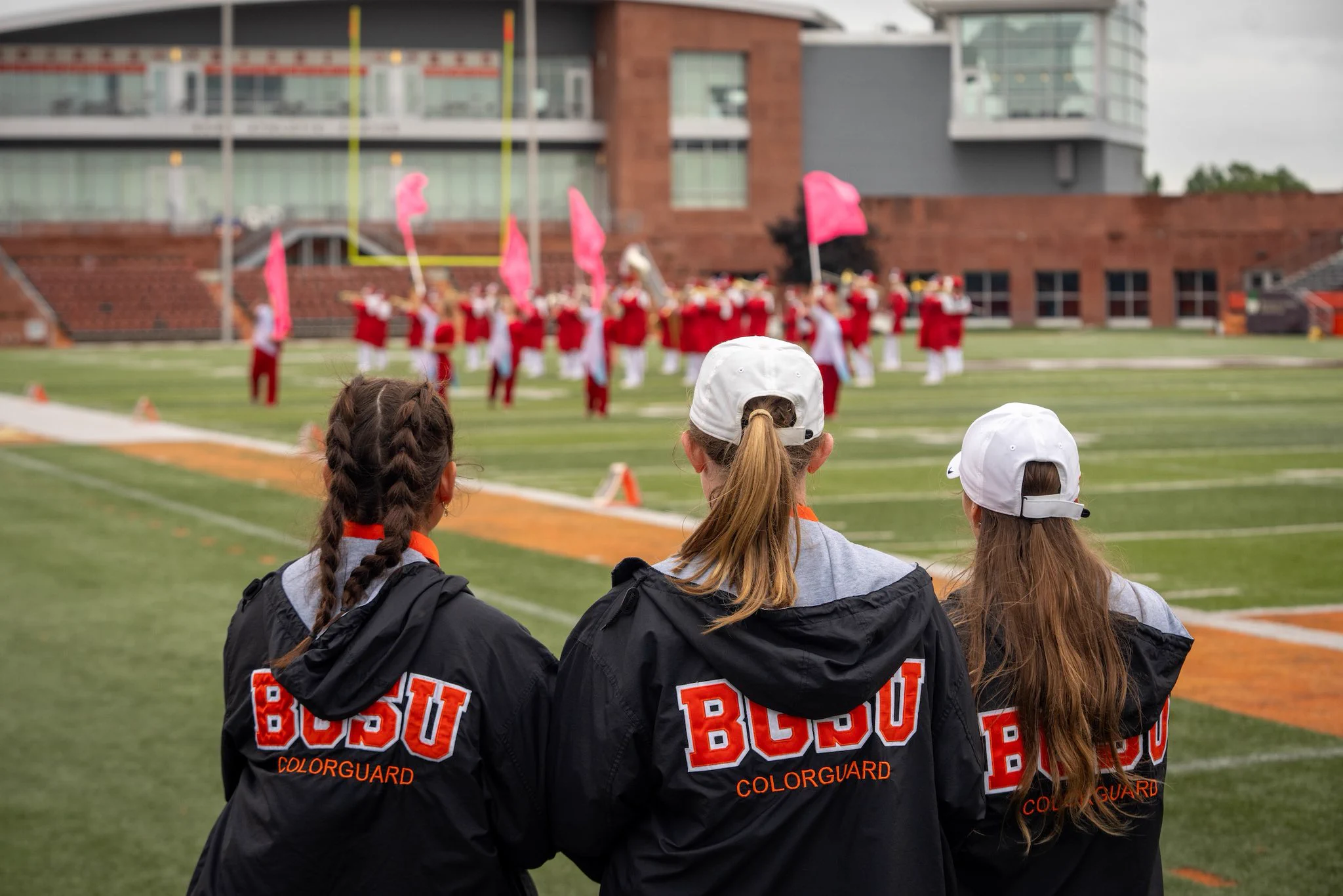 High school marching bands perform at the Doyt L. Perry Stadium for the first annual Black Swamp Band Show
