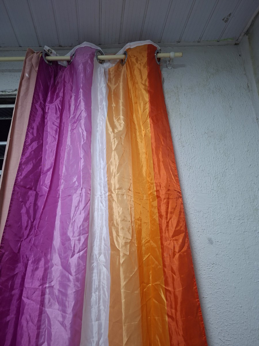 xcxversos's tweet photo. cheguei em casa e minha mae transformou minha bandeira lesbica em cortina... https://t.co/EdHp8pipKQ