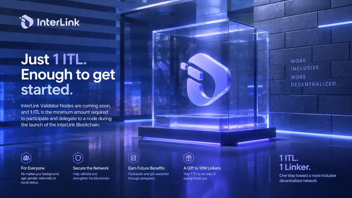 ahmfinance's tweet photo. 1 ITL can be your first step toward the @inter_link validator era. Hold it, use it, and stay ready for Open Mainnet. 
#InterLink #ITLG #ITL https://t.co/wa9Zc3ozBo