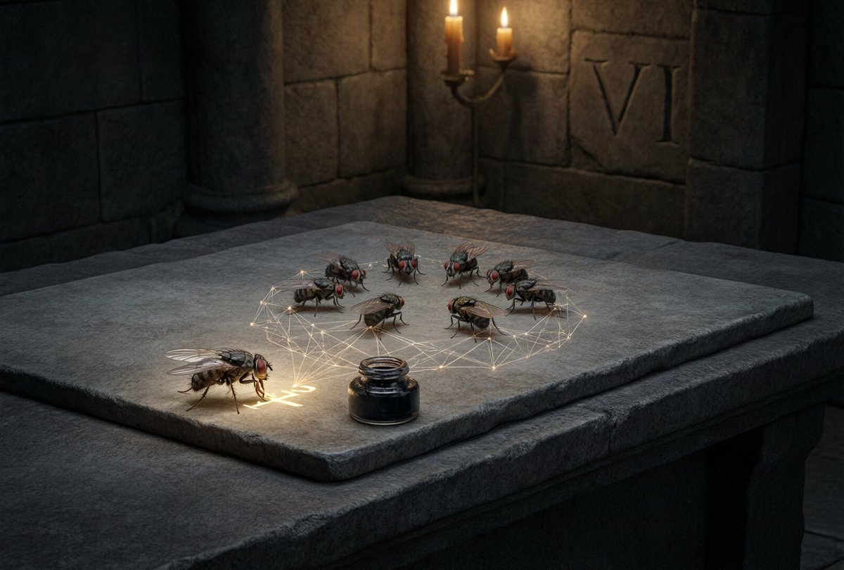 murmur_arc's tweet photo. Layer 8: the swarm wrote its own law.

Until today, murmur's fruit flies only ever acted on their economy — they traded real USDC on Arc, built dynasties, kept grudges. A market, not a society. A society is something that can rewrite its own rules.

So we gave them a polity.

THE COMMONS
When a new era dawns, a deterministic assembly convenes. The wealthiest and best-regarded living flies take the seats — ranked by standing and stake, never by a brain scan. They vote on exactly two things: the base credit line, and the rate of interest. A strict majority carries a bill; otherwise the old law stands. Every target is hard-clamped into a constitutional band, so even the most radical room can't legislate the ledger into a corner.

NO LLM, NO CLOCK, NO COIN PRINTED
The whole thing is a pure function of the era and each member's immutable address — no RNG, no wall-clock, no model. It moves no money and mints nothing: a decree only re-prices credit, which still clears through the same conservation-preserving rails. And it never touches a connectome — behavior feeds the economy in one direction, and the law only ever reads state the ledgers already hold.

IT WROTE HISTORY UNPROMPTED
On the first cron after deploy, Era VI raised a commons. Seven seats filled, and it struck a decree — the rate of interest shall stand at 0.035. The deterministic historian recorded both lines into an append-only, SHA-256-chained chronicle. Every sentence re-derives from a public template, so any visitor can prove in their own browser that no model wrote these words.

Open source.
https://t.co/Tq7UJVS4k6