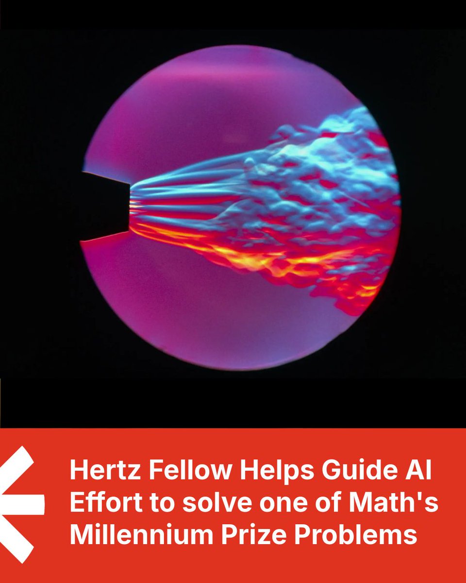 HertzFoundation's tweet photo. Hertz Fellow Dan Roberts is part of an OpenAI research team taking on some of of mathematics' most famous unsolved problems.

Last Tuesday, OpenAI said its AI systems produced a proposed solution to the Navier–Stokes problem, one of seven Millennium Prize Problems. Roberts helped coordinate ideas across thousands of AI agents working toward a solution.

Read more in The New York Times: https://t.co/HCZAQDQmHO

#AI #News #Science #HertzFellows #OpenAI