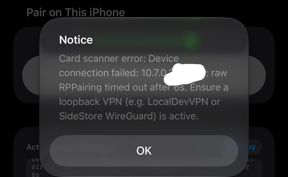 WaleedVisuals's tweet photo. @mak5er Unfortunately it shows the error. Even though ‘loopback VPN active’ is green https://t.co/zHxIkKhm5k