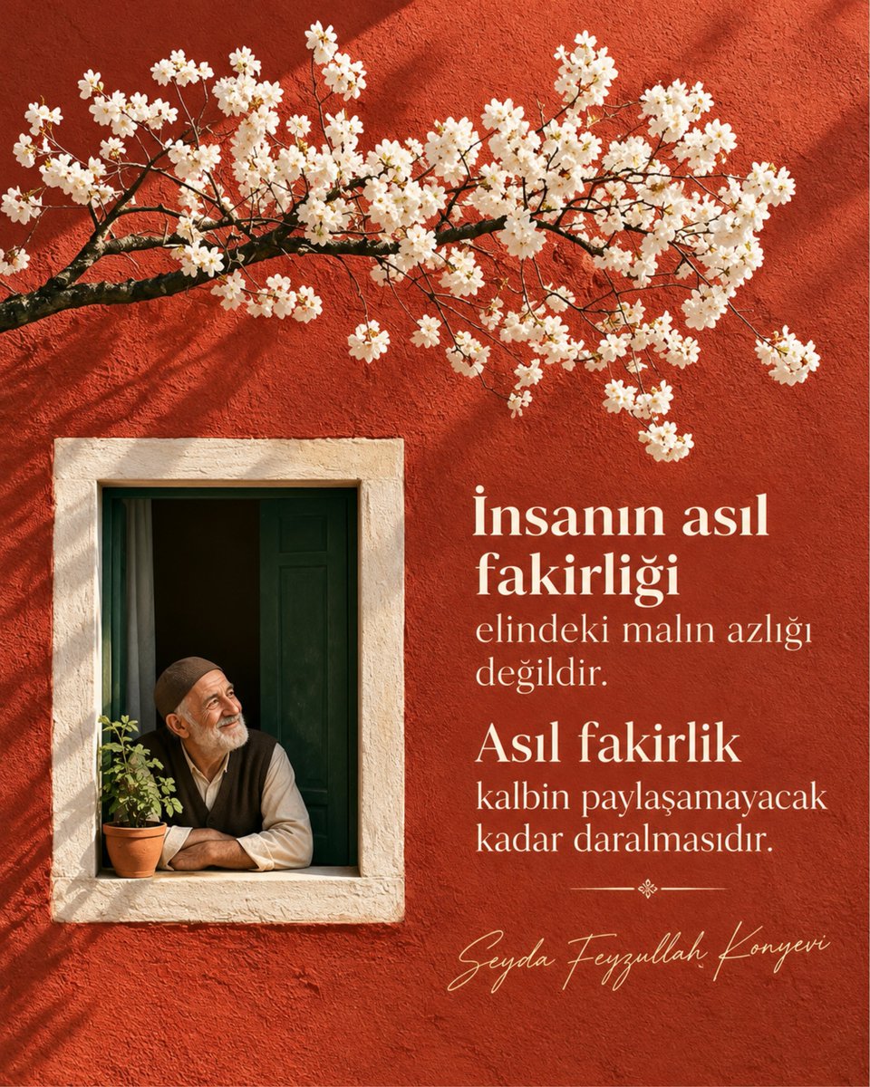 SeydaMFKonyevi's tweet photo. İnsanın asıl fakirliği elindeki malın azlığı değildir. Asıl fakirlik kalbin paylaşamayacak kadar daralmasıdır. https://t.co/TUjyDooEtC