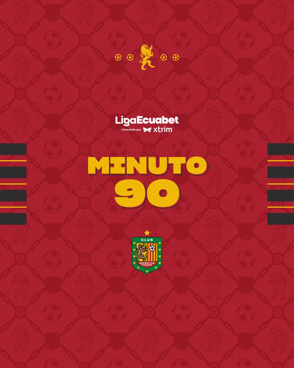 DCuencaOficial's tweet photo. ⏱️ 90’ + 5 | ¡SE JUEGA EL DESCUENTO!
¡Hasta el último segundo, Leones! 🦁🔥
#DCuenca 1-1 #MushucRuna
#Fecha1 #Hexagonal2
#VamosCUENCA 🔴⚫️ https://t.co/3pvhftq1sj