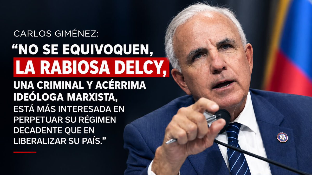 SantiagoRafa11's tweet photo. 🇻🇪 🚨 “No se equivoquen, la rabiosa Delcy, una criminal y acérrima ideóloga marxista, está más interesada en perpetuar su régimen decadente que en liberalizar su país.”

El Representante Carlos Giménez (@RepCarlos) sin filtros contra la narco interina. https://t.co/eFz06FXWPA