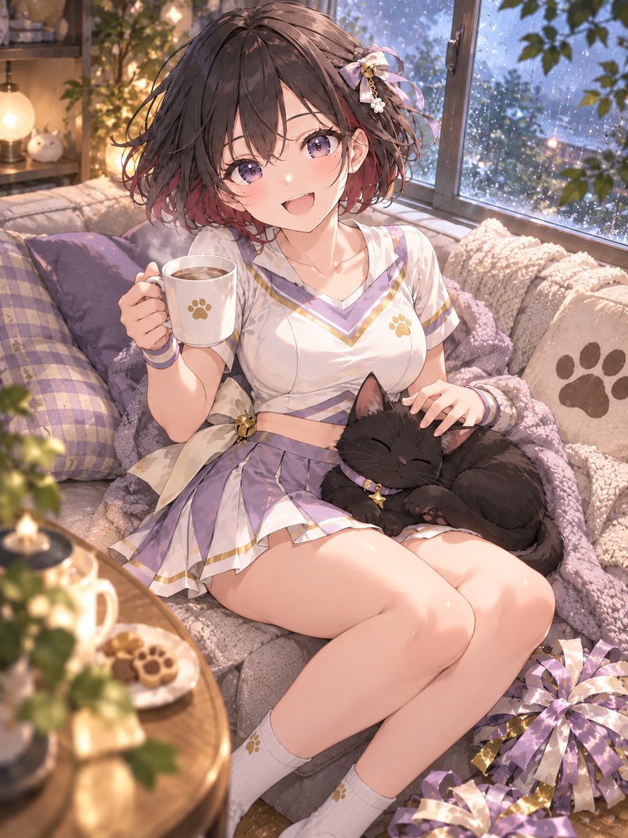 tofupan_'s tweet photo. #おはようにゃんにゃん
#月曜チアガール
おはようにゃん🐾

月曜日の朝です！
今日はお休みなので
応援もおやすみ。

のんびりするのもいいよね☕

作曲初心者ですがSunoで30秒くらいのパンダソングを作曲してみたいと思います…！
あと動画もつけてみたい！
詳しい方、ぜひ、コツ教えてください✨️ https://t.co/bBZdrjup8m