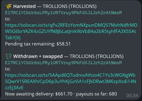TrollionsTroll's tweet photo. I got the full information from @LaunchOnSF $STONK resources. If you sold (or sell now before the update), you won't recover the $TROLL queued, which will be redistributed between the current holders.

Hodlers win I guess...😃

Sorry that happened during launch, but it was out of my control and it should be sorted shortly.

I also found a guy who built a bot that does API calls to @LanuhcOnSF servers to trigger the queued tokens and I think it's working.

Long day. More tomorrow.