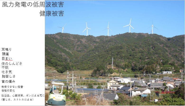 zan4736511's tweet photo. 日本では誰も風力発電の被害を言葉にできない。意思表示さえない。「土砂崩れ」とか別なセリフに変換される。面白いのだ。被害の原因は低周波音だ。巨大な権力が襲うので、みんなが集団心理に舞い上がる。ア〇よら。人々は大喜びだよ。たくさんの人が苦しんで亡くなった。 https://t.co/JGBBFGZUHn